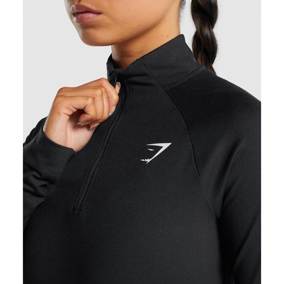 Gymshark Training ¼ Zip Jacket Women’s M • Black Slim Fit Activewear Pullover - Picture 3 of 10